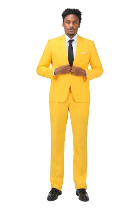 2-Piece Slim Fit Simple Designed Orange Suit