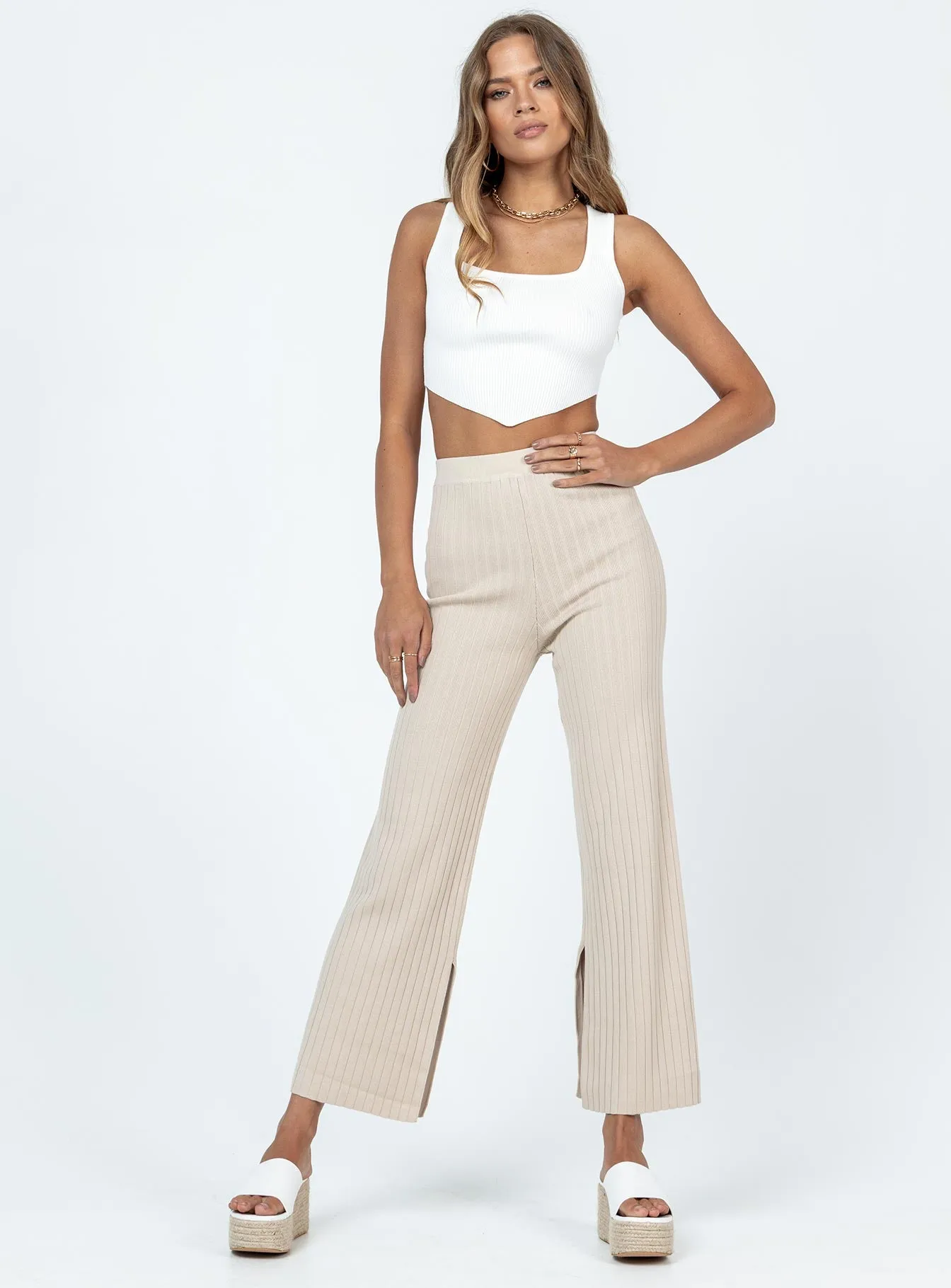 Allen Ribbed Pants Cream