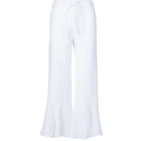 Astrid Italy Hampton Linen Pants in White