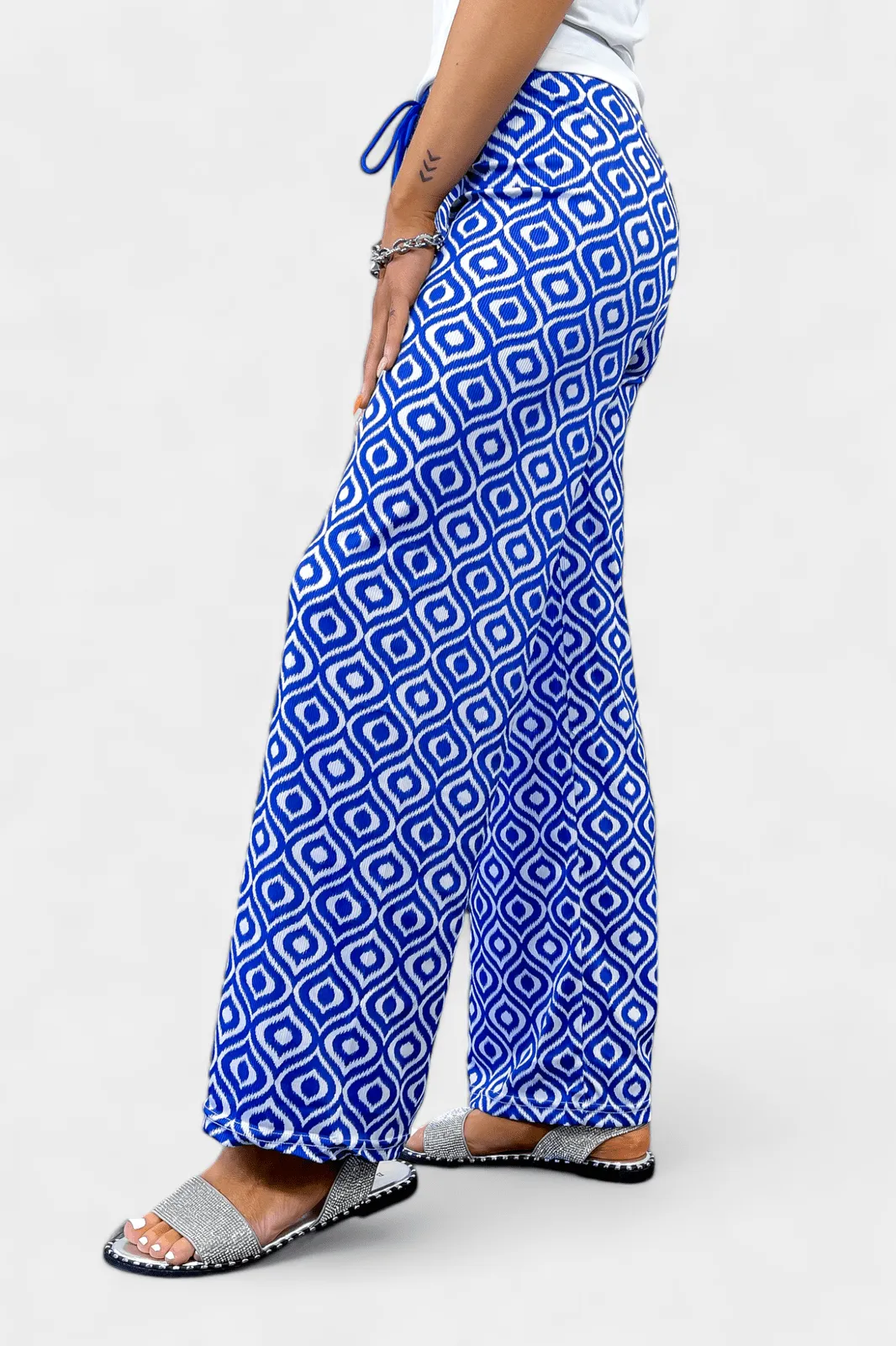 Blue Aztec Ribbed Pants