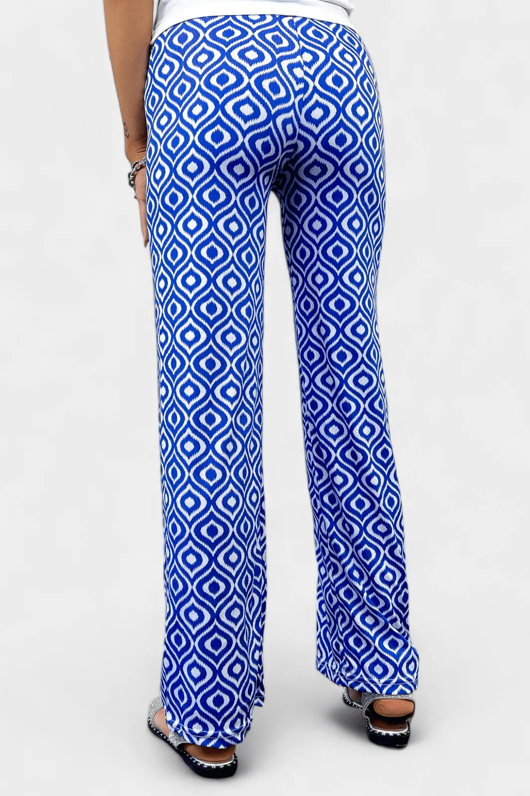 Blue Aztec Ribbed Pants