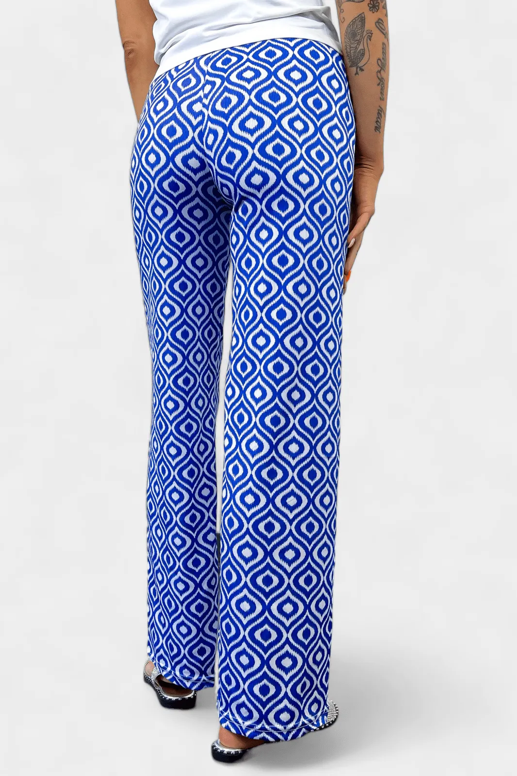 Blue Aztec Ribbed Pants