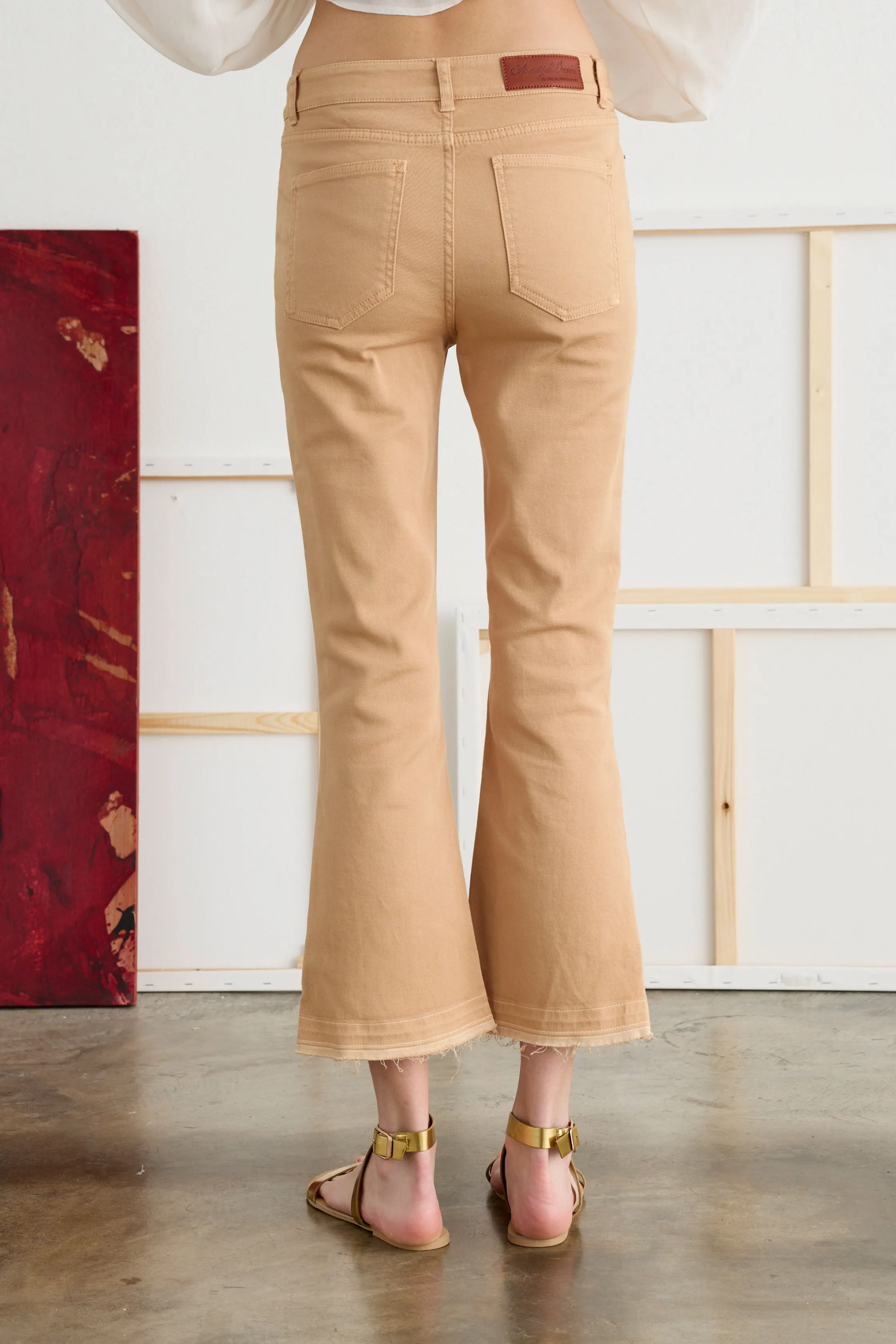 Bootcut Pants in Stretch Cotton Garment-Dyed 059U 3881