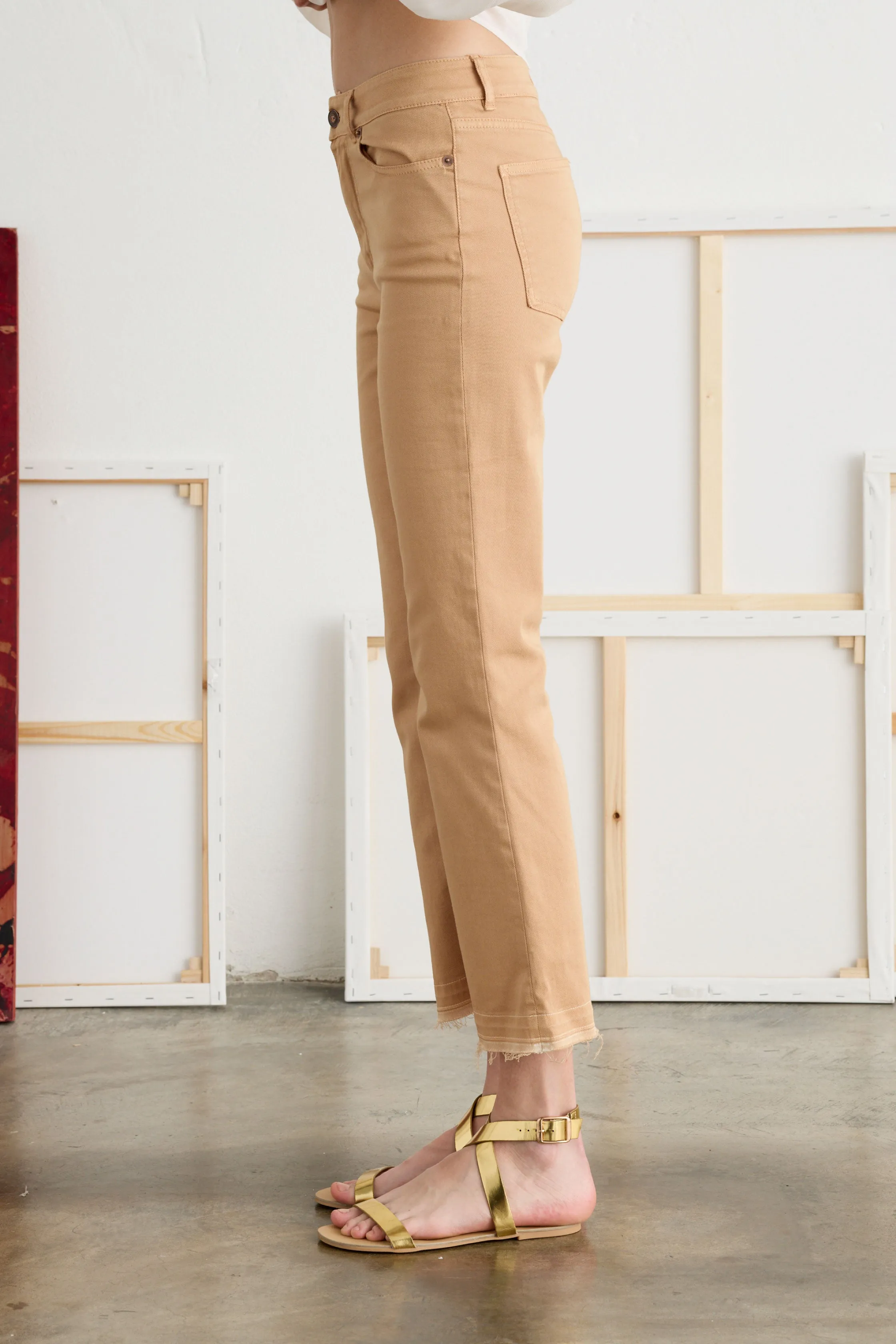 Bootcut Pants in Stretch Cotton Garment-Dyed 059U 3881