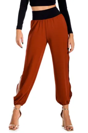 Brick Red Gathered Pants