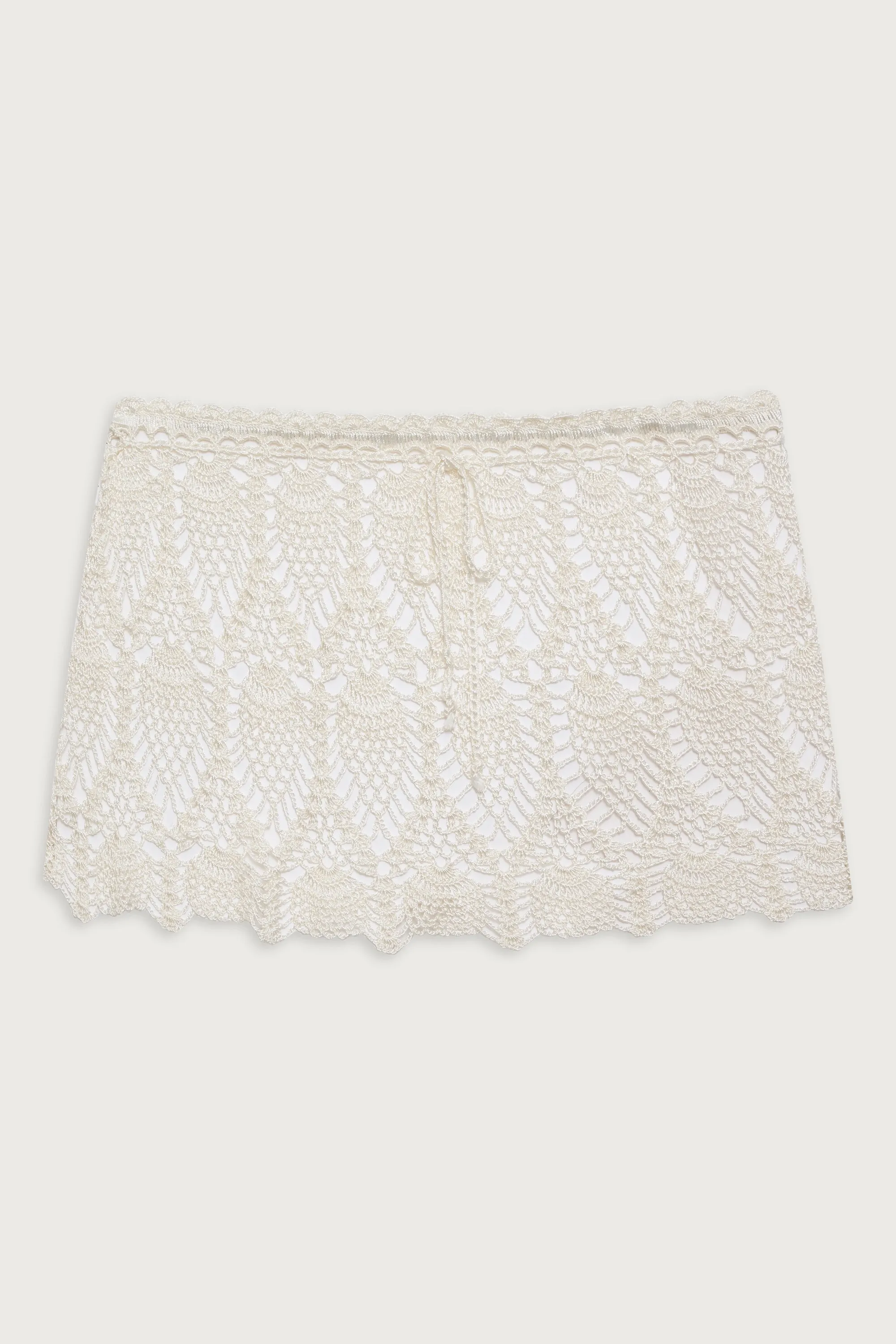 Capri Crochet Mini Skirt - White