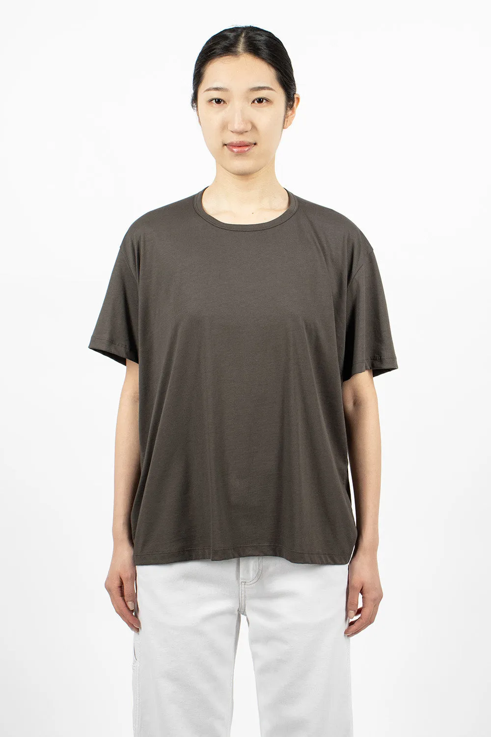 Circle Neck T-Shirt Washed Bark