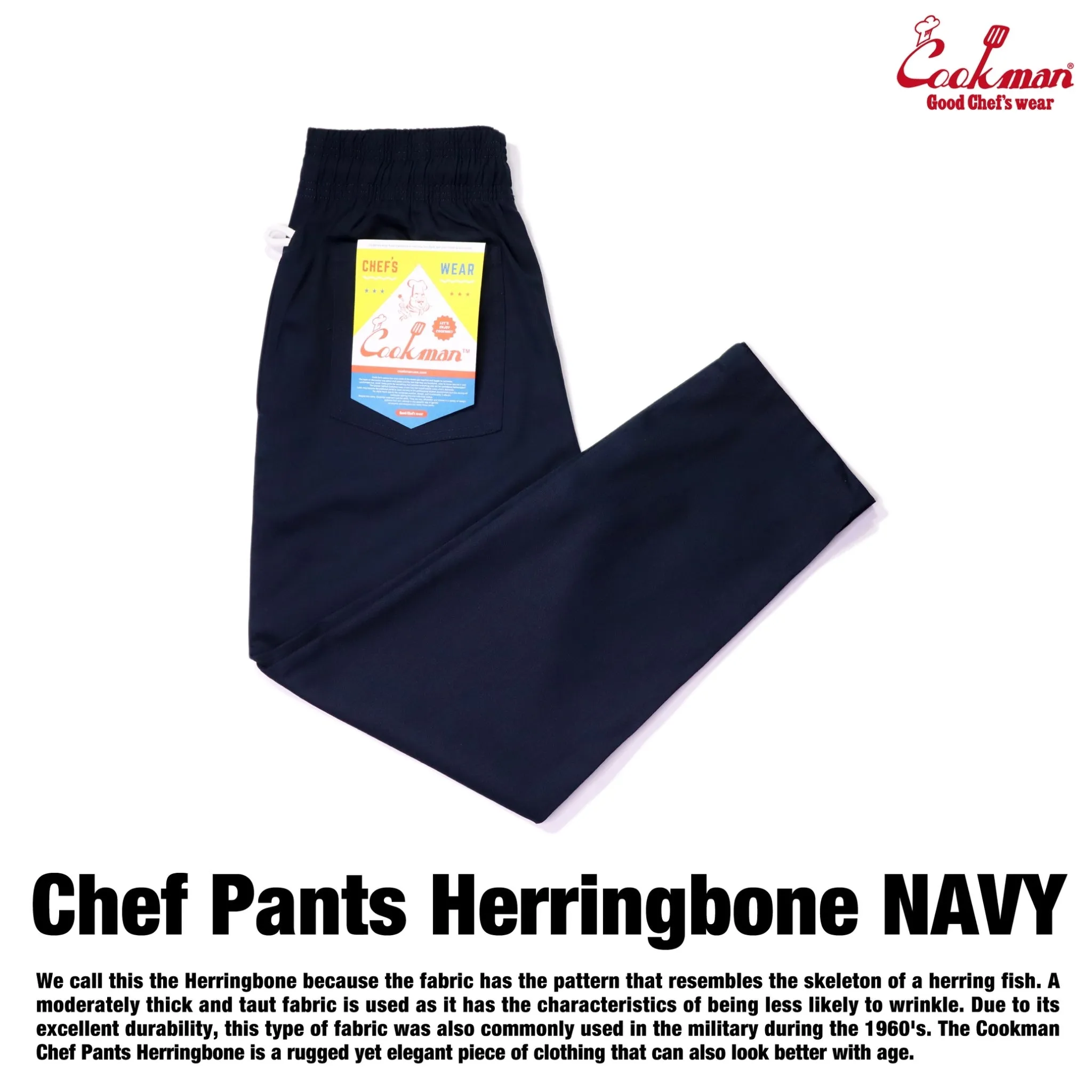 Cookman Chef Pants - Herringbone : Navy