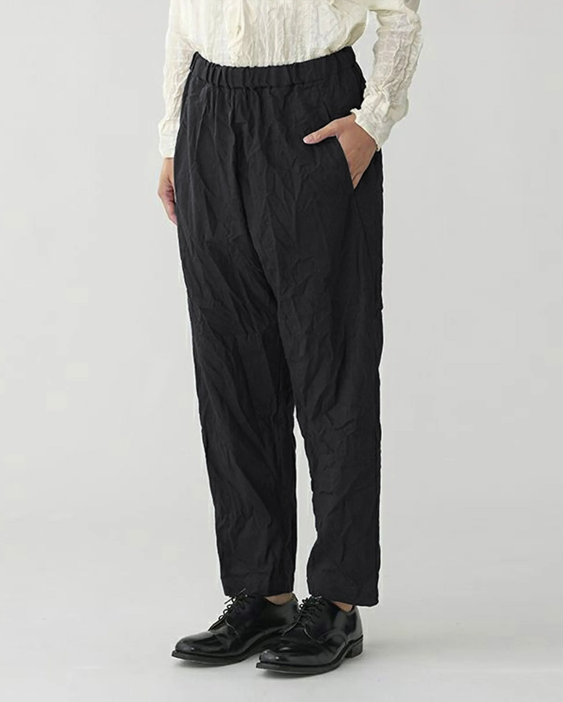 CRINKLE PANTS / BLACK