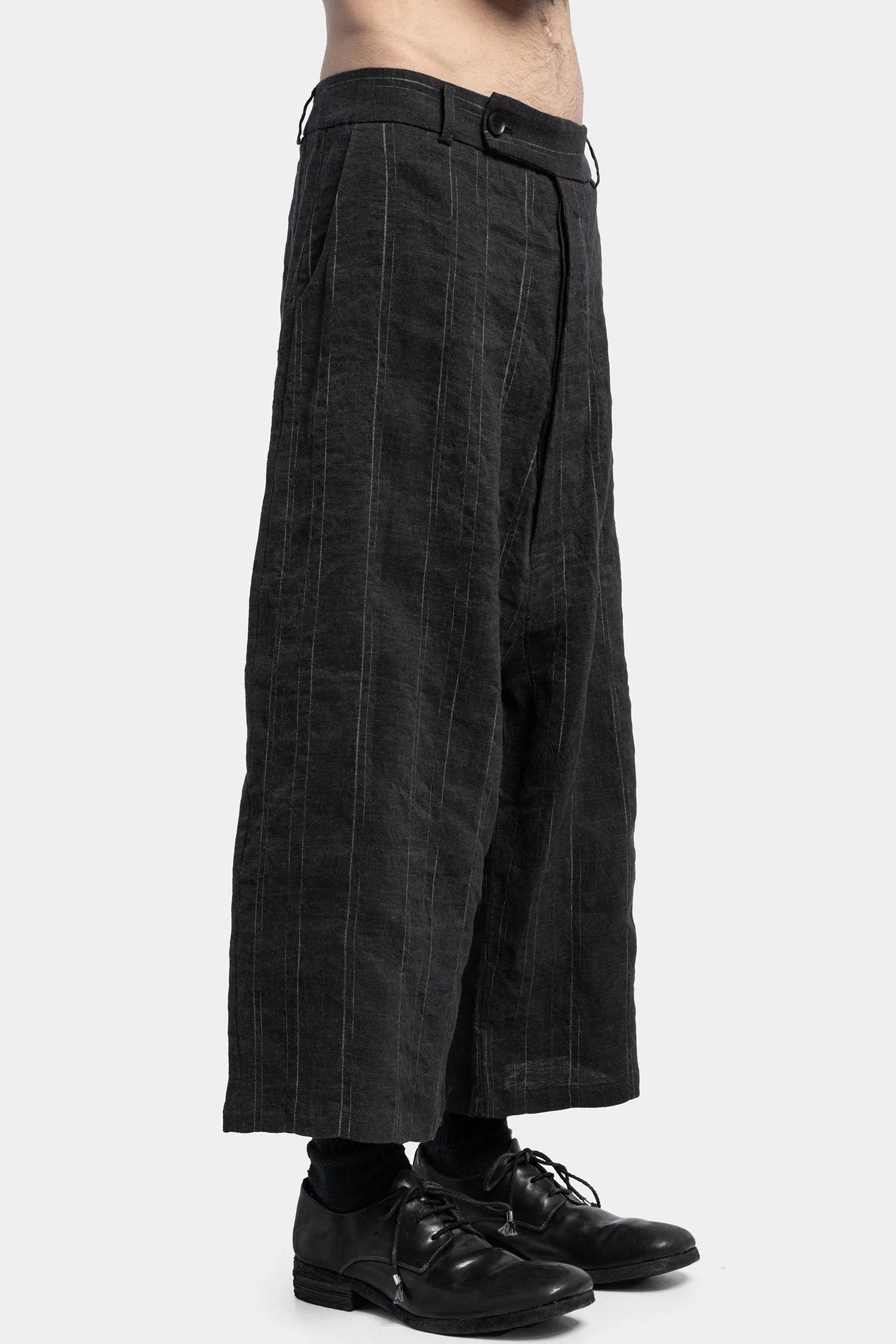 Cropped wide linen pants