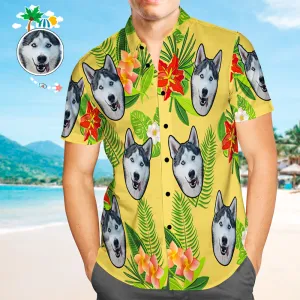 Custom Floral Hawaiian Shirts Personalized Hawaiian Shirt With Dog Face