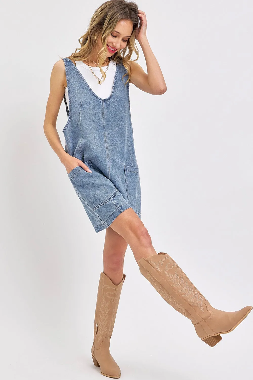 Darcie Overalls in Blue Denim