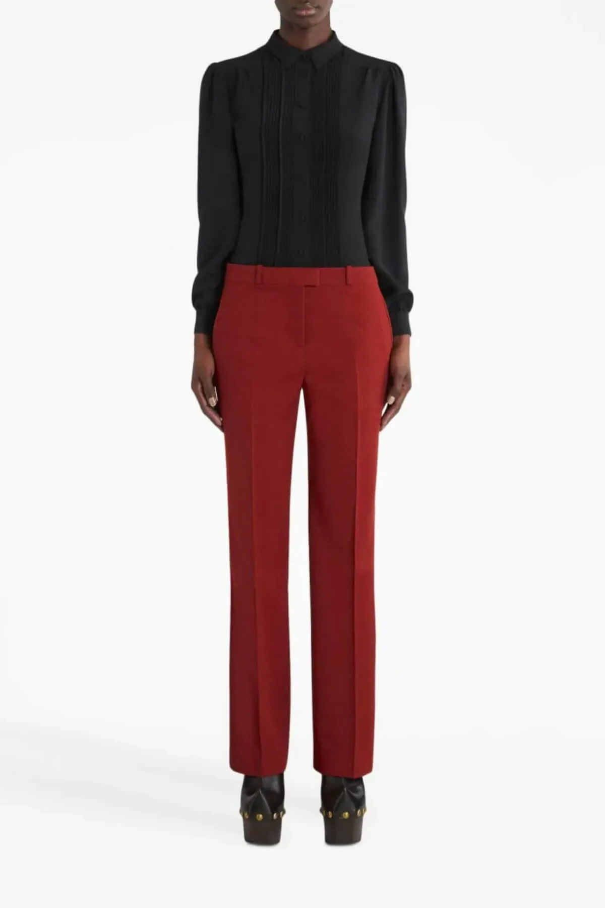 Etro Jacquard Straight Leg Pant - Red