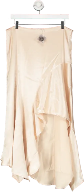 Free People Nude Sunrise Asymmetrical Skirt UK 14