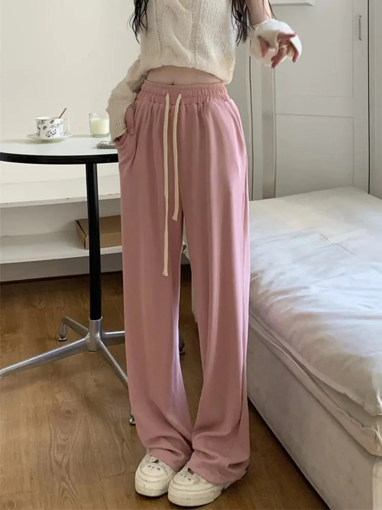 High-Waisted Sweatpants with Elastic Waist