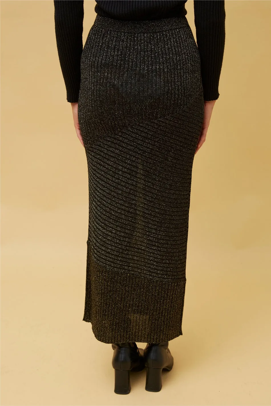 HILARIA GLITTER PENCIL KNIT SKIRT