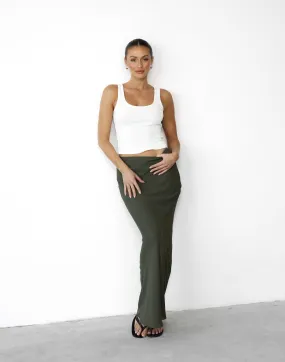 Isla Maxi Skirt (Burnt Olive)