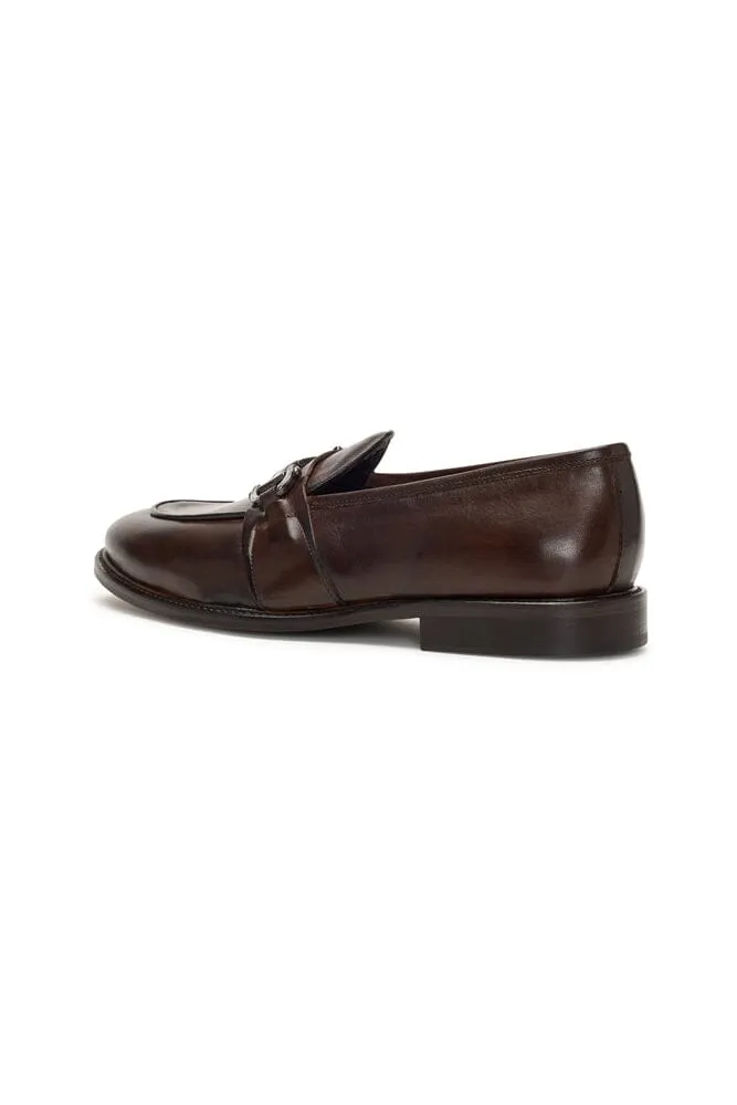 Loafer with Buckle - Dark Brown Italian Leather (1302)