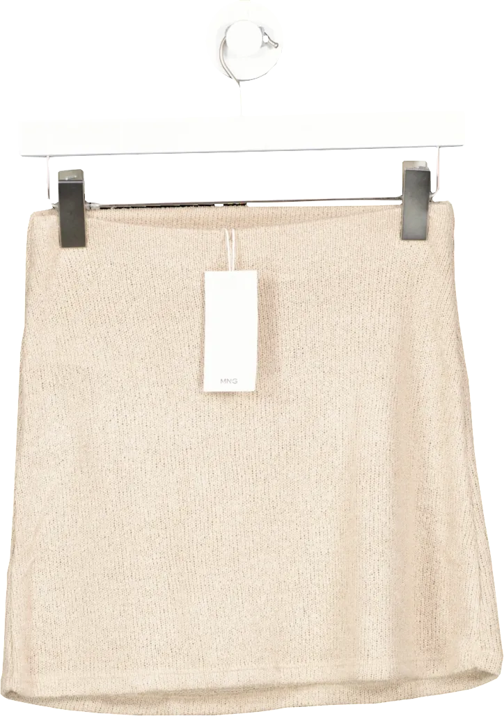 MANGO Beige Knitted Mini Skirt BNWT UK XS