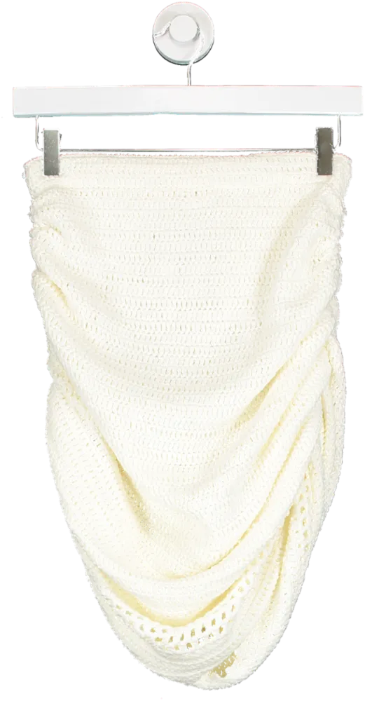 Meshki Cream Crochet Gathered Skirt UK S