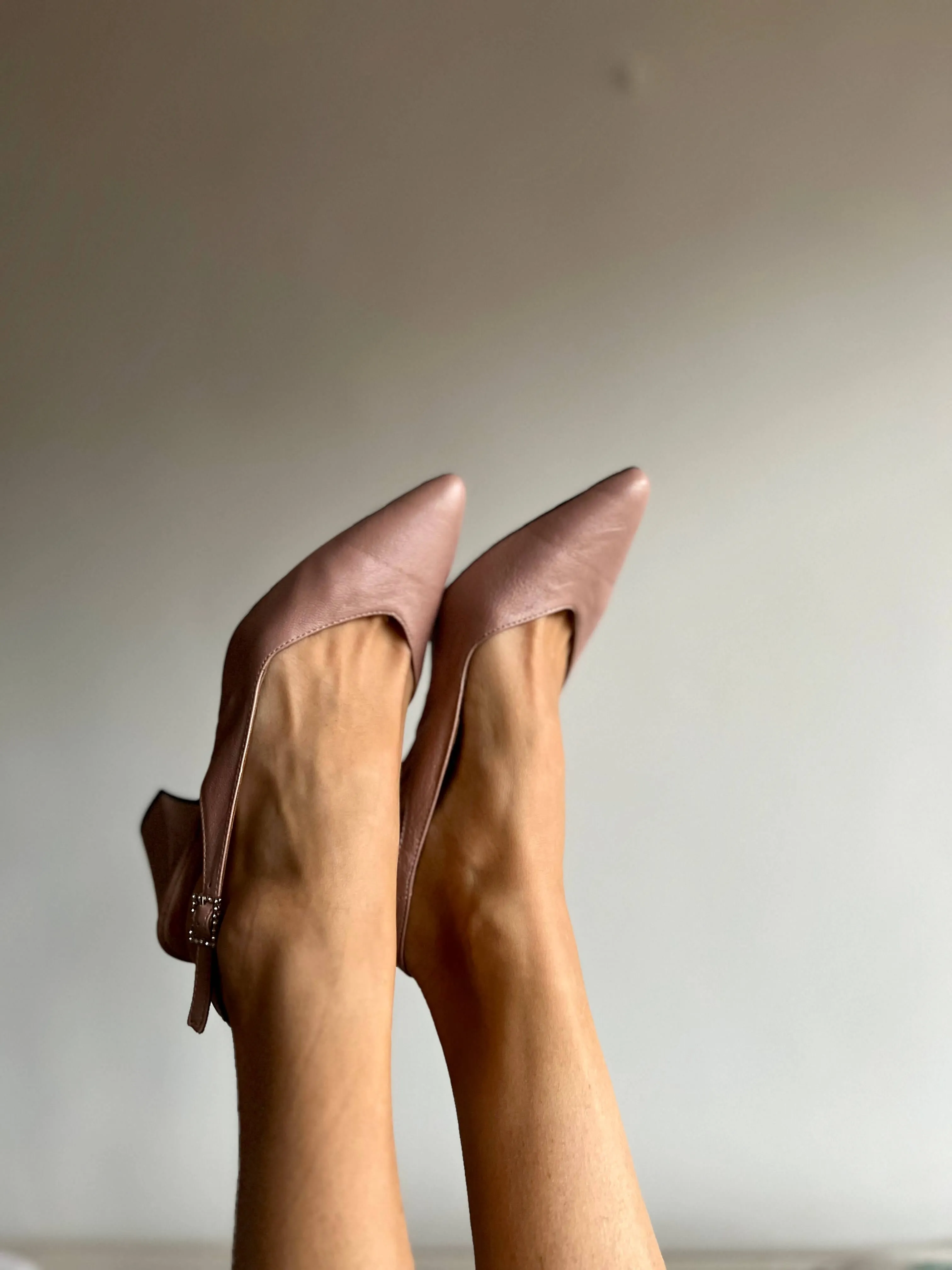 Mon Amour Vegan Leather Slingback Heels | Nude