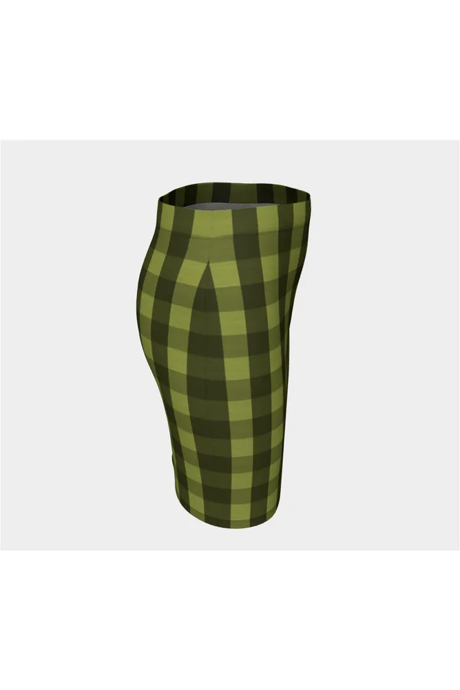 Pepper Stem Plaid Fitted Skirt