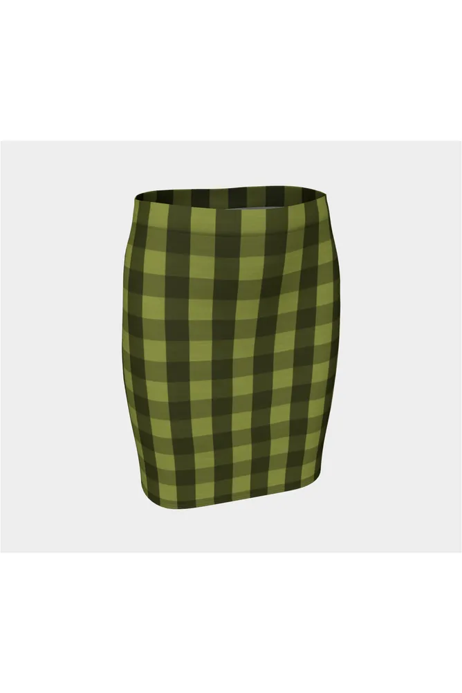 Pepper Stem Plaid Fitted Skirt