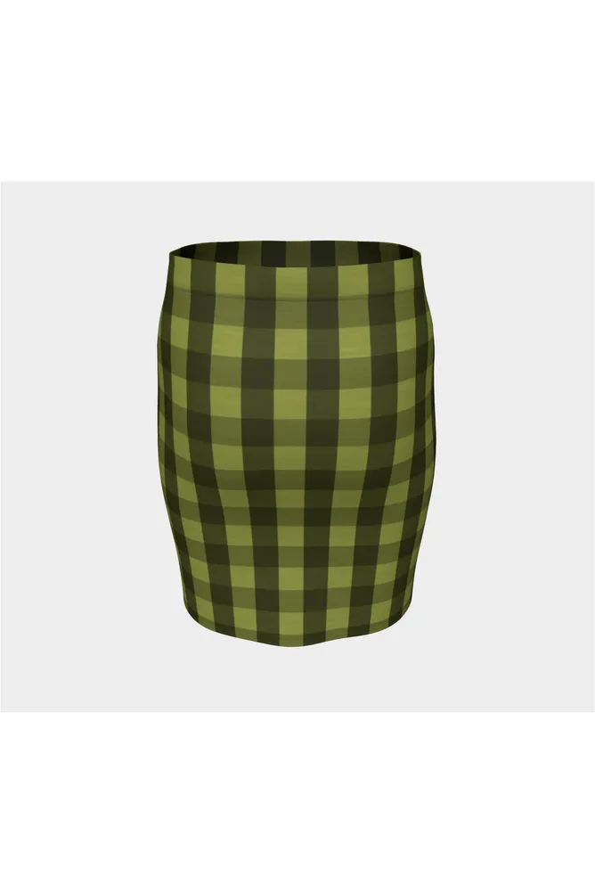 Pepper Stem Plaid Fitted Skirt