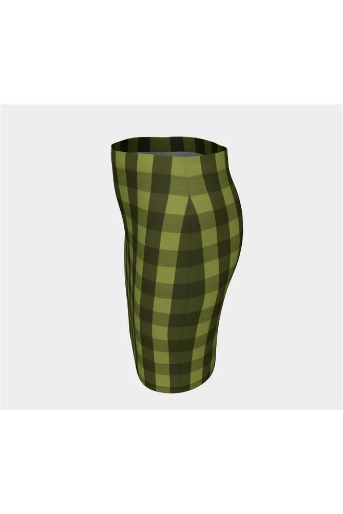 Pepper Stem Plaid Fitted Skirt