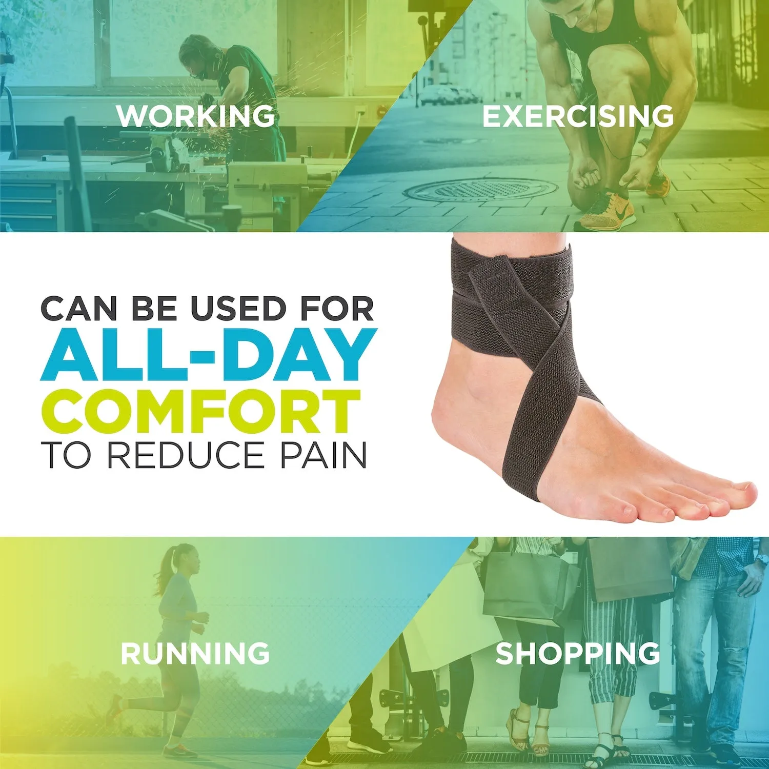 Plantar Fasciitis Day Ankle Brace | Daytime Splint Fits in Shoe for Peroneal & Achilles Tendonitis