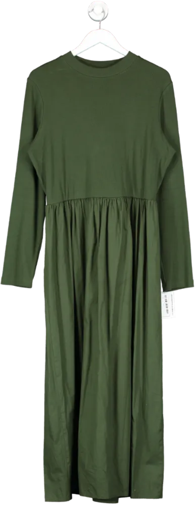 River Island Green Swing Skirt Maxi Dress UK 18