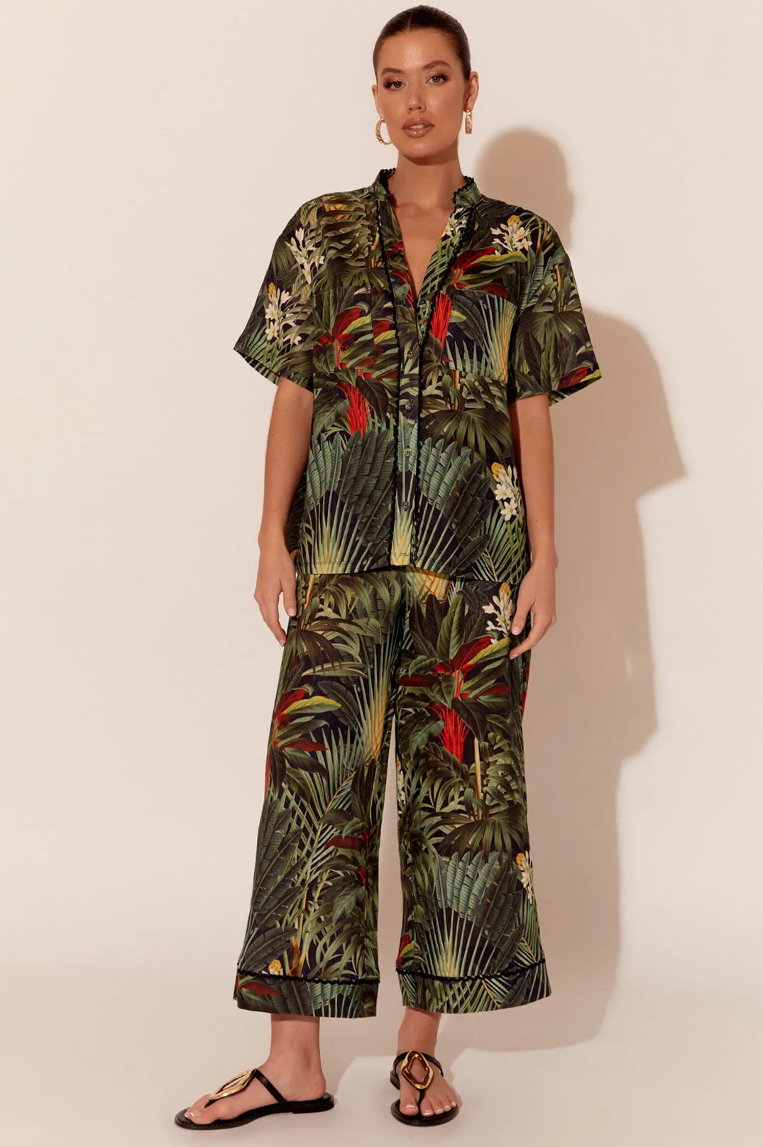 SALE - Tiana Tropical Linen Short Sleeve Shirt