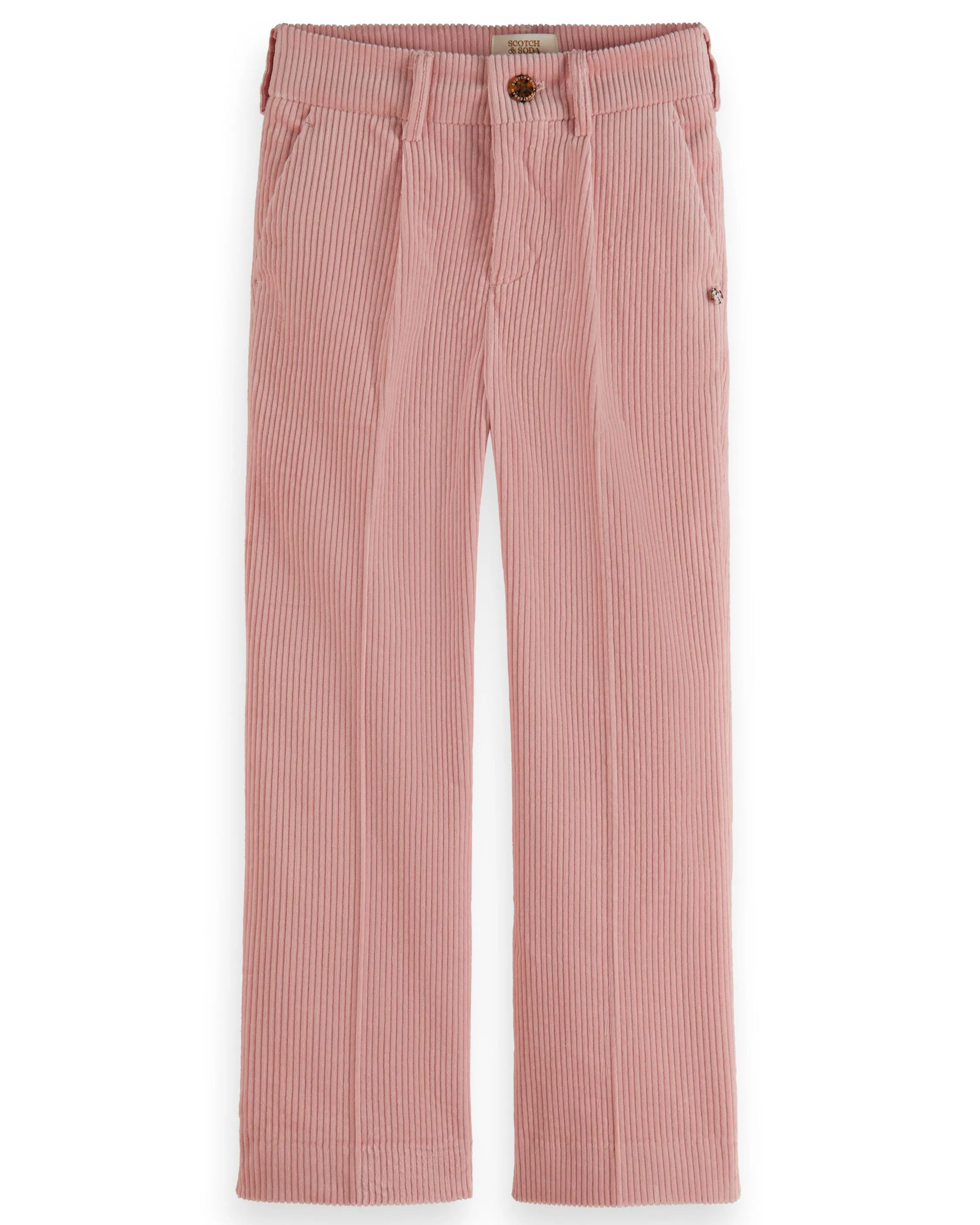 SCOTCH AND SODA FW23 Wide Leg High Rise Corduroy Pants in Dusty Pink