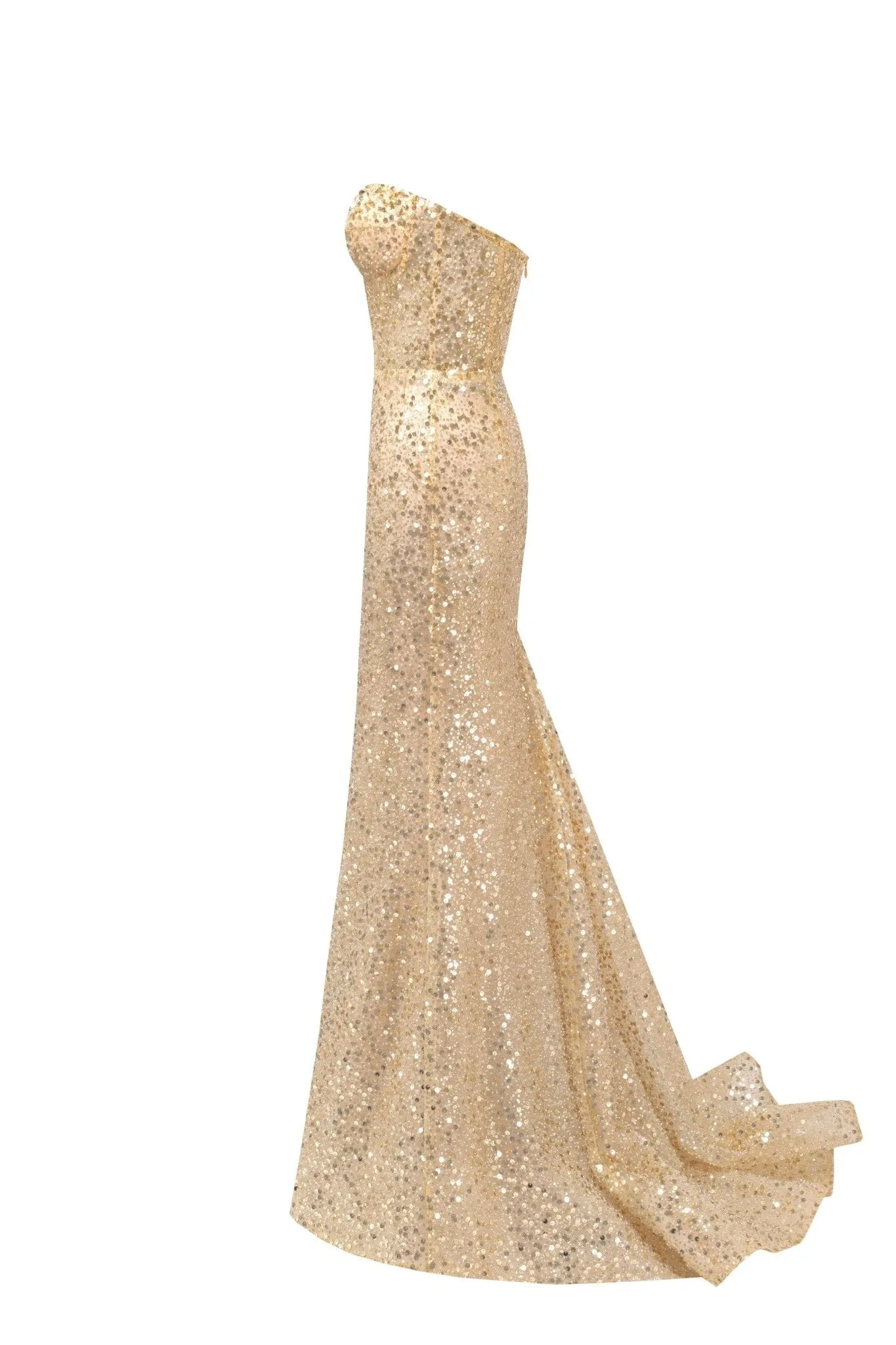 Showstopper maxi dress covered in gold sequins