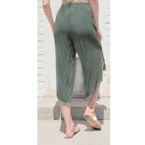 Slit Leg Capri Pants