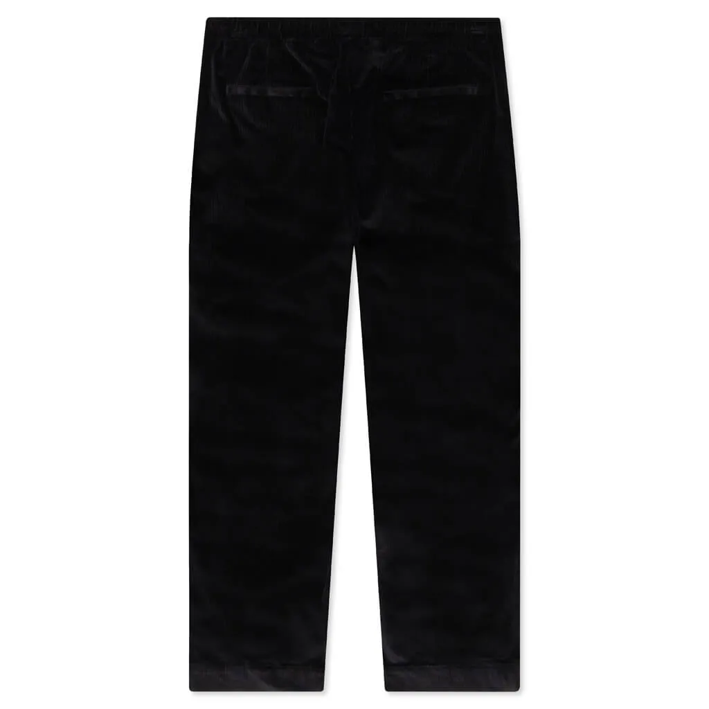 Spiraling Wide Leg Cord Pants - Black