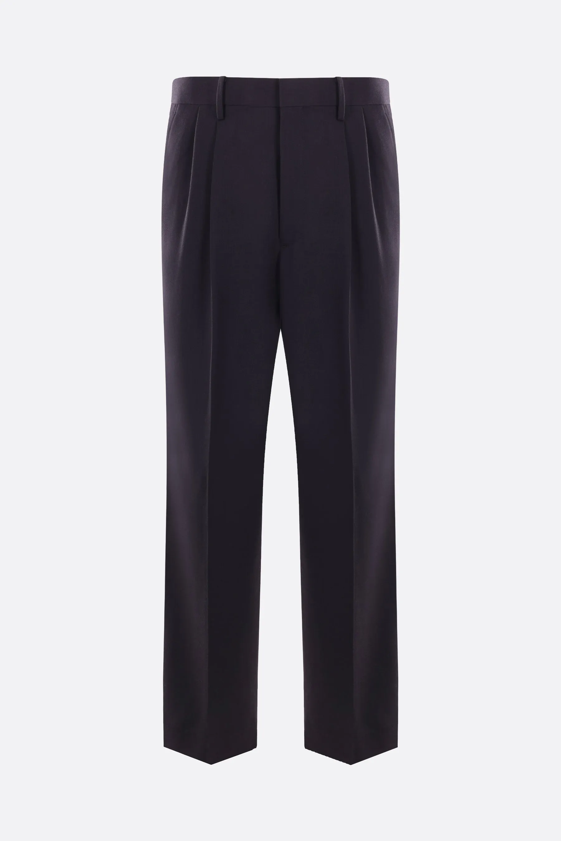 straight-leg wool pants