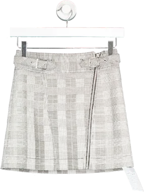 Topshop Grey Tartan Mini Skirt UK 4