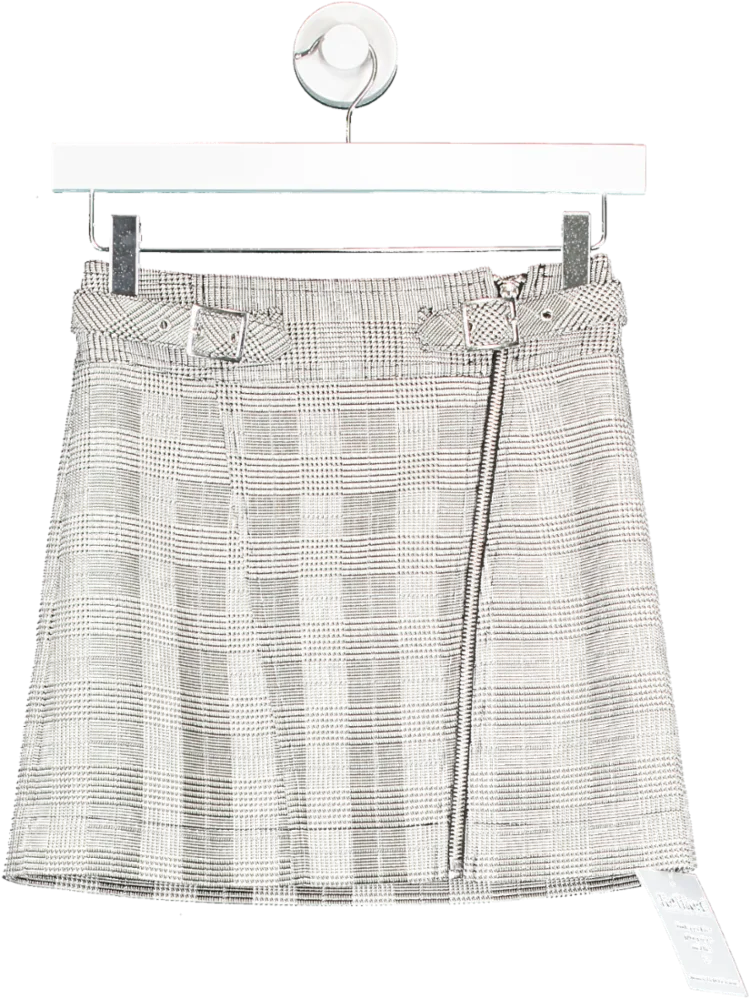 Topshop Grey Tartan Mini Skirt UK 4