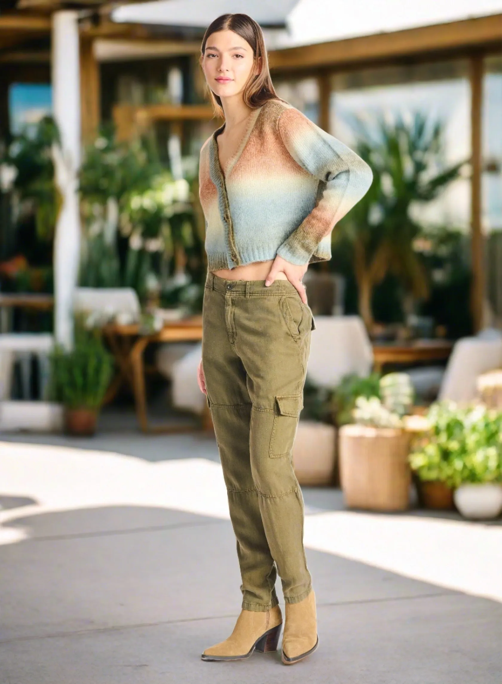 Utility Chic: Olive Straight Leg Cargo Pant