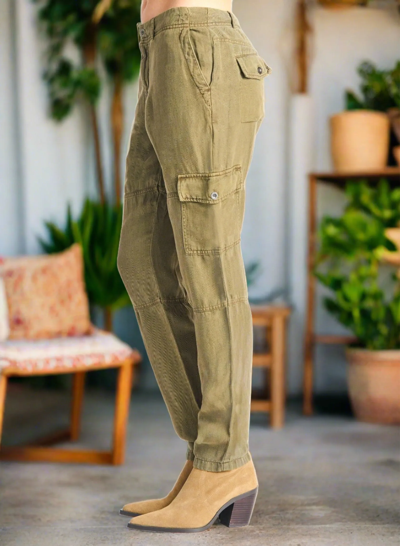 Utility Chic: Olive Straight Leg Cargo Pant