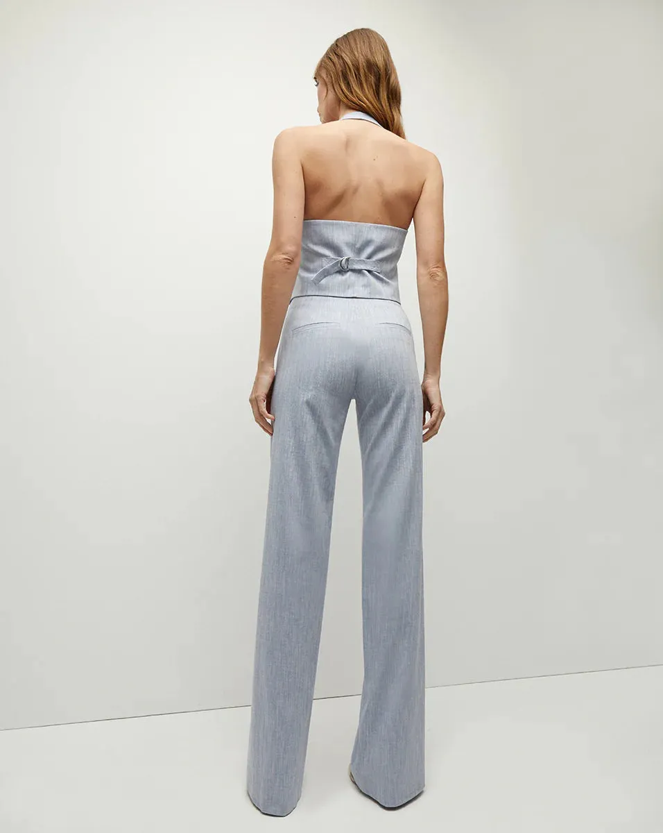 Veronica Beard - Jude Metallic Pinstripe Pant - Blue Oasis