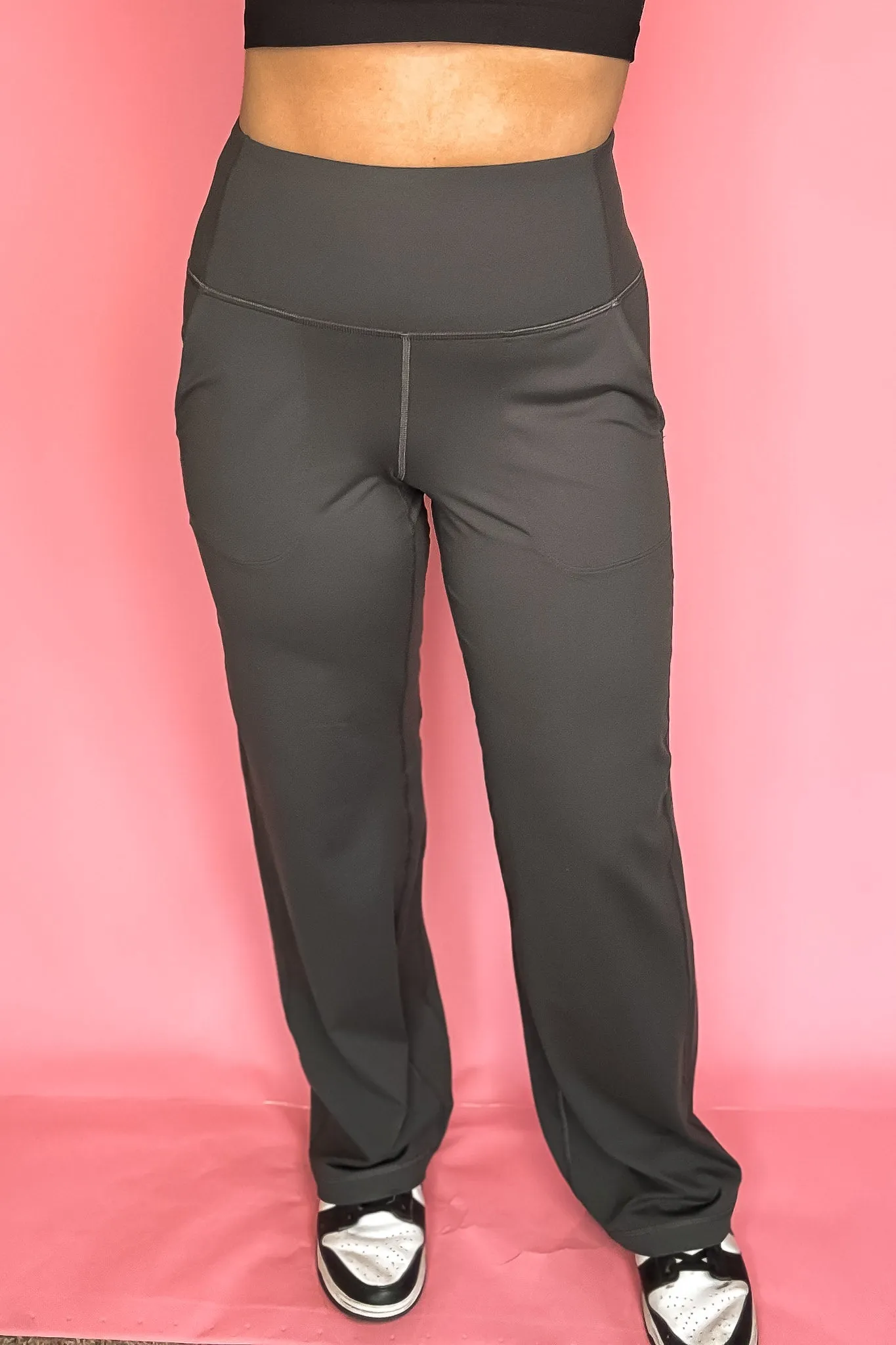 Wide Leg Charcoal Aligned Activewear Yoga Pants