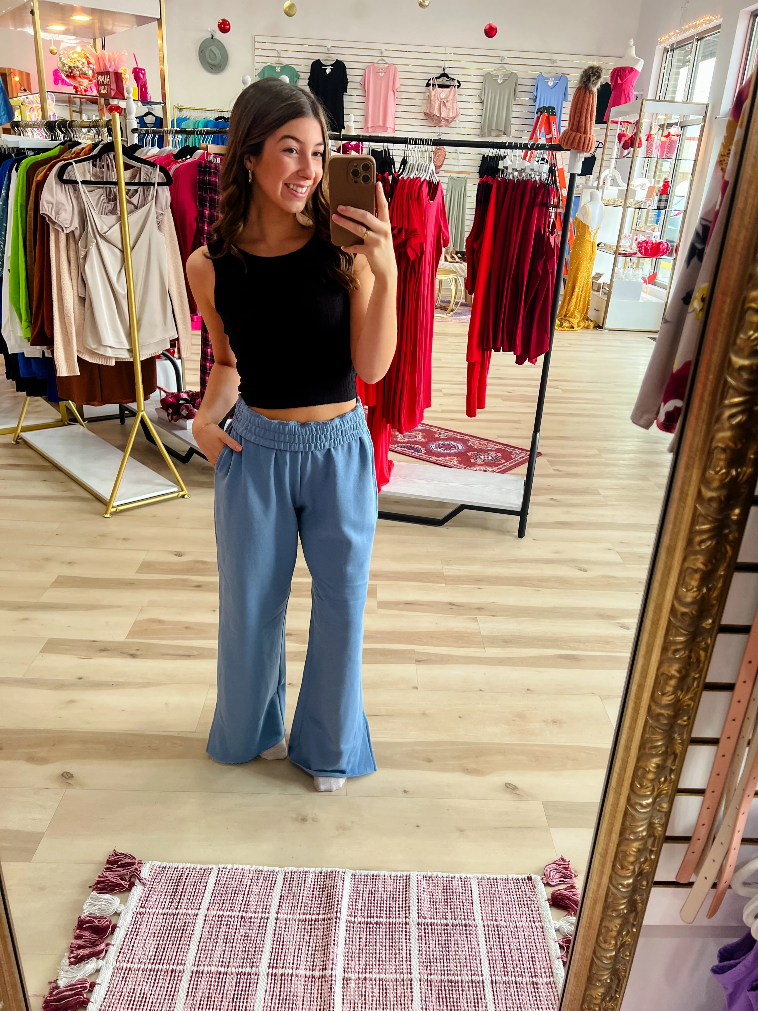 Wide Leg Split Hem Sweats